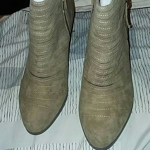 Taupe booties, never worn